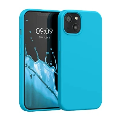 Afbeelding van kwmobile telefoonhoesje compatibel met Apple iPhone 13 hoesje Zachte case voor smartphone Back cover in ijsblauw