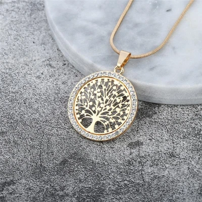 Afbeelding van Ketting met hanger levensboom goudkleur