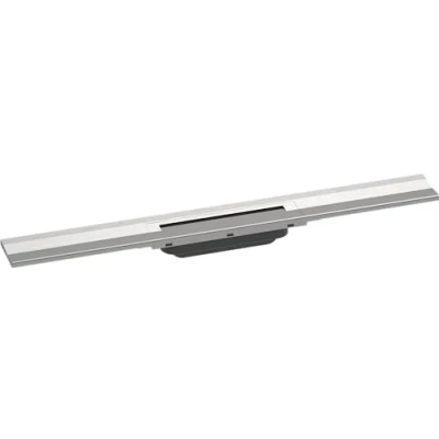 Afbeelding van hansgrohe RainDrain Flex 700, 56050800, in te korten, voor wandmontage, geborsteld roestvrij staal, kant en klaar set douchegoot, 70 cm