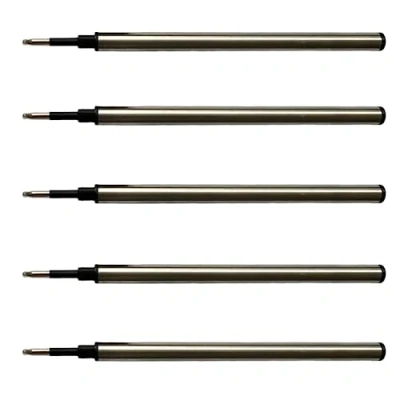 Afbeelding van 5X zwarte Rollerball Pen Vullingen van Secretary. Compatibel met de meeste pennen, Medium tip
