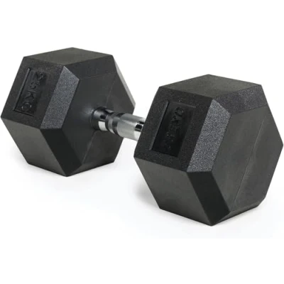 Afbeelding van TREXO Hex HXD250 Halter, 25 kg, hexagon, duurzaam met rubbercoating, voor krachttraining thuis, ergonomische handgreep, stabiel en veelzijdig