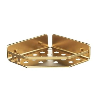 Afbeelding van TATAY Hoekmand Collectie Sereniteit, Gemaakt van Aluminium, Kleur Goud. Afmetingen 20x20x5,5 cm