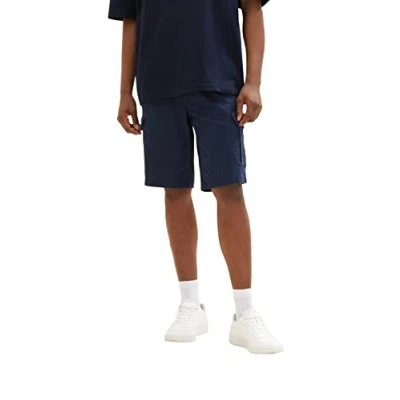Afbeelding van TOM Tailor Shorts, Heren, Maat: 30, Navy diamond structure