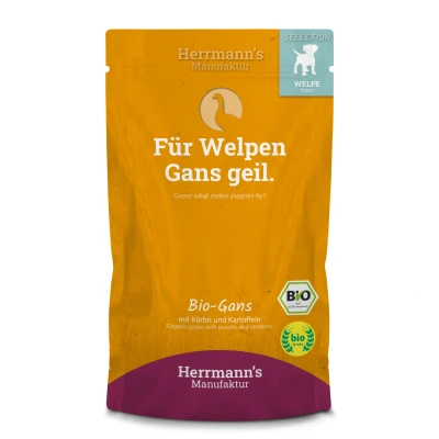 Afbeelding van Herrmann&#039;s Bio Puppy Gans met Pompoen 150 gr. per 15 stuks