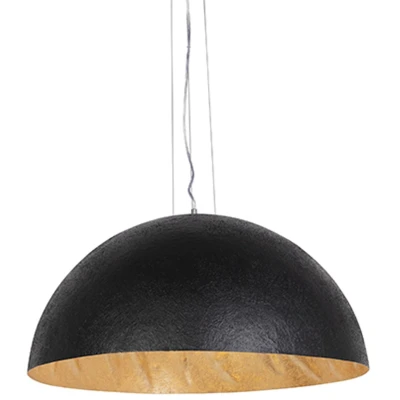 Afbeelding van QAZQA Industriële hanglamp zwart met goud 70 cm Magna