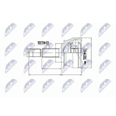 Afbeelding van Homokineet reparatie set, aandrijfas NTY NPZ FT 044