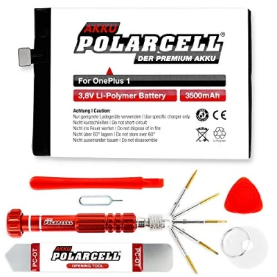 Afbeelding van PolarCell Accu voor OnePlus 1 One A0001 vervangt BLP571 met gereedschapsset 3500mAh sterke vervangende batterij 13% meer capaciteit dan de originele geselecteerde A+ kwaliteitscellen 1+