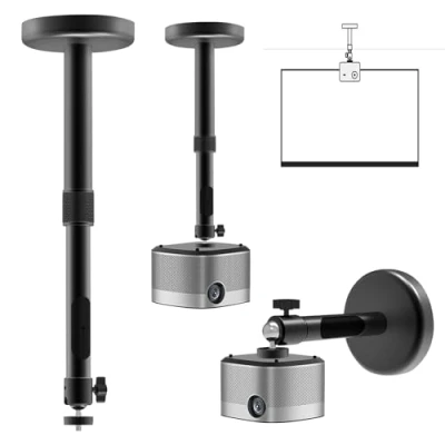 Afbeelding van SUNOYA beamerhouder, 2 in 1 beamer, plafondhouder, beamerwandhouder, 360 draaibaar, beamer met kabelgeleiding, tot 5 kg, plafondafstand 20 40 cm
