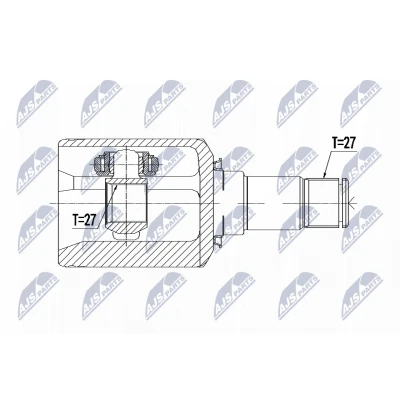 Afbeelding van Homokineet reparatie set, aandrijfas NTY NPW ME 092