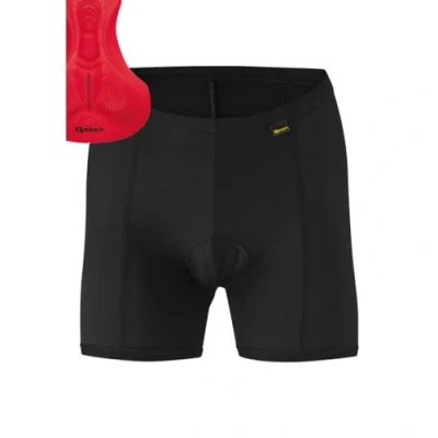 Afbeelding van Gonso Sitivo U W, dames fietsonderbroek, past onder alle fietsshorts, leggings met Red zitkussen poron elementen, nauwsluitende pasvorm, zwart/rood, maat 46