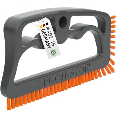 Afbeelding van FUGINATOR® Voegenborstel, grijs/oranje, reinigingsborstel voor voegenreiniging in badkamer, toilet, keukenreiniging van wand en vloertegels, handige borstel voegen tegels