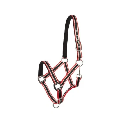 Afbeelding van PFIFF kunststof halster, onderlegd, thoroughbred, Red White Black