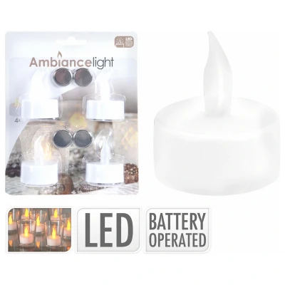 Afbeelding van Theelicht LED set 4 sts