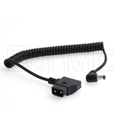 Afbeelding van Eonvic 12V V Mount D Tap naar 2.15.5mm DC vat voedingskabel voor Atomos Shogun Monitor Right angle Coiled Cable