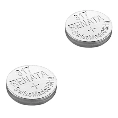 Afbeelding van Renata 317 SR516SW Horlogebatterij, 2 stuks, Swiss made, zilveroxide, 0% kwikzilver, knoopcellen, 1,55 V, lange levensduur