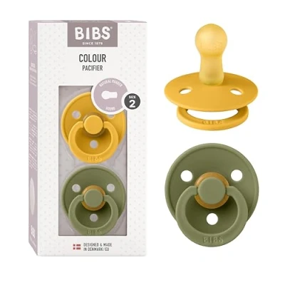 Afbeelding van BiBS Colour Pacifier Stage 2 Fopspeen stuks Honey Bee / Olive