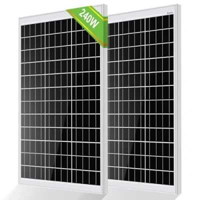 Afbeelding van ECO WORTHY zonnepaneel, 240 W, 12 V, monokristallijn, 2 stuks 120 W ideaal voor het opladen van V batterijen, camper, tuin, boot en dak huis