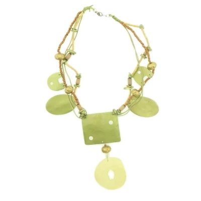 Afbeelding van Behave Dames groene schelpen ketting 55 cm