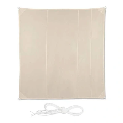 Afbeelding van Relaxdays schaduwdoek vierkant, waterafstotend, uv bestendig, met scheerlijnen, terras, balkon, 5 x m, beige