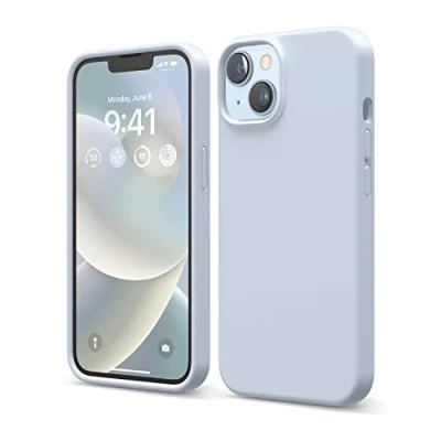 Afbeelding van elago Liquid Silicone Hoesje Compatibel met iPhone 14 Case (6.1&quot;), Premiesilicone, Volledige Lichaamsbescherming 4 Layer Schokbestendige Geval, Antikras Zachte Microfiber Voering (Licht Blauw)