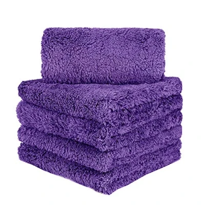 Afbeelding van BW&amp;HM microvezel autodroogdoeken Autopoetsdoeken extreem absorberend en zacht zachte pluisvrije poetsdoeken voor de verzorging van auto&#039;s motoren 40 x cm 5 pack Purper
