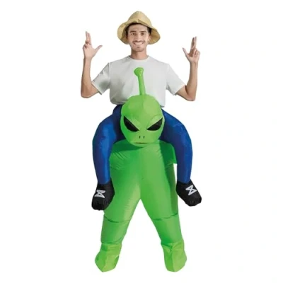 Afbeelding van AirSuit® Aufblasbares Außerirdischen Kostüm für Erwachsene E.T. Alien Einheitsgröße 100% Polyester Einfach und angenehm zu tragen Aufblassystem OriginalCup®