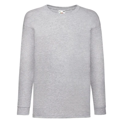 Afbeelding van Fruit of the Loom Kids Value Weight Longsleeve 5 stuks T shirt Grijs (Maat 116)