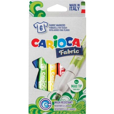 Afbeelding van Carcioca Textielstift Fabric, Doos Van 6 Stuks In Geassorteerde Kleuren Textielmarker
