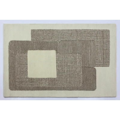 Afbeelding van Vloerkleed Pastrana 100% Wol Design Tapijt Creme Beige Rechthoek 160x230 cm