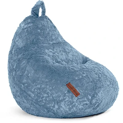 Afbeelding van Green Bean© Pluche zitzak 45 x 60 cm, voor binnen en buiten, vulling van 120 l, EPS korrels, behaaglijk wasbaar, Bean Bag, vloerkussen, lounge stoel, zitpoef, grijs