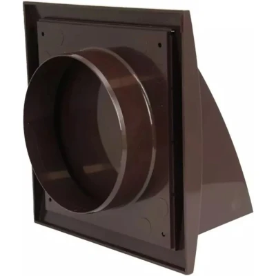 Afbeelding van Europlast kunststof gevelrooster met terugslagklep 190 x 190mm bruin Ø 125 mm ND12FVB