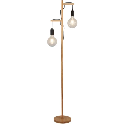 Afbeelding van Searchlight Vloerlamp hout Woody EU95041 2BR