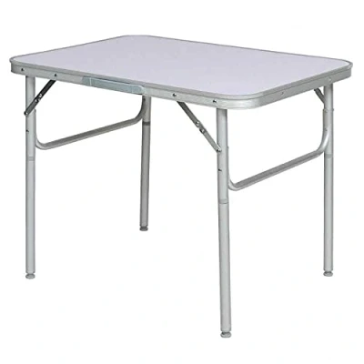 Afbeelding van BAKAJI Tafel voor camper, camping, picknick, aluminium, tafelblad, verstelbare poten in 2 hoogtes 25/50 cm, opvouwbaar koffer strand of tuin (60 x 45 50 cm)