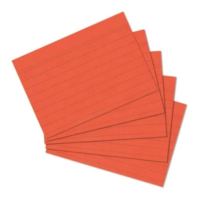 Afbeelding van Herlitz indexkaarten DIN A5 gelinieerd oranje 100 stuks