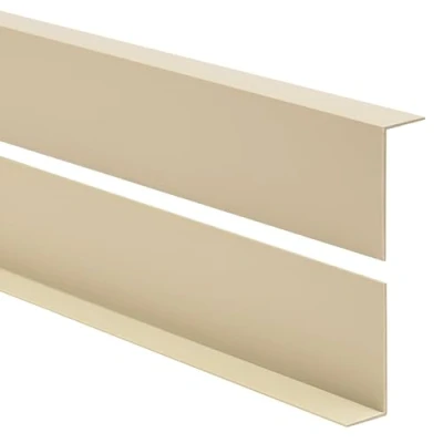Afbeelding van Quest PVC randbeschermhoek, zonder plakband, randlijst en hoekbescherming, hoeklijst, hoekprofiel, 50 x 20 mm, 200 cm, beige