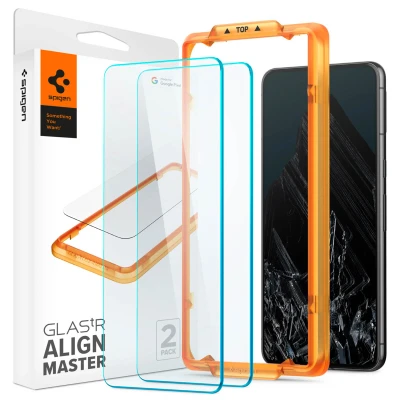 Afbeelding van Spigen Screenprotector geschikt voor Google Pixel 8 Pro met Montage frame 2 Pack
