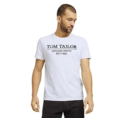 Afbeelding van TOM Tailor WITH Print Tshirt print, Heren, Maat: XXL, White