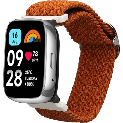 Afbeelding van kwmobile nylon bandje voor smartwatch geschikt Xiaomi Redmi Watch 3 Active 14 22 cm Polsbandje in bruin