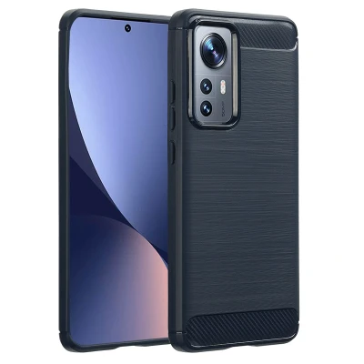 Afbeelding van Xiaomi 12 Hoesje Siliconen en TPU (zacht) imoshion Softcase/Backcover Donkerblauw Telefoonhoesje
