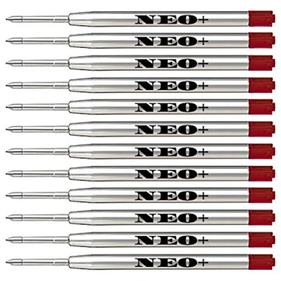 Afbeelding van Kwaliteit balpenvullingen, goedkoop maar langdurig, medium punt. Compatibel met Parker Balpen ook. G2 Stijl Vulling (12 x rood inkt)