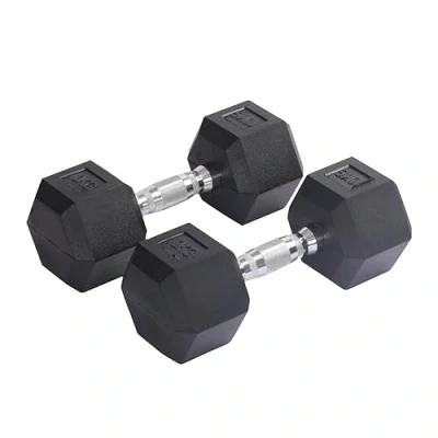 Afbeelding van Endless Pair of 10 Kg (2 * 22 LB) Hexagon Rubber Coated Dumbbell Black Material: Iron and Perfect for Bodybuilding, Fitness, Weight Lifting Training at Home or Gym