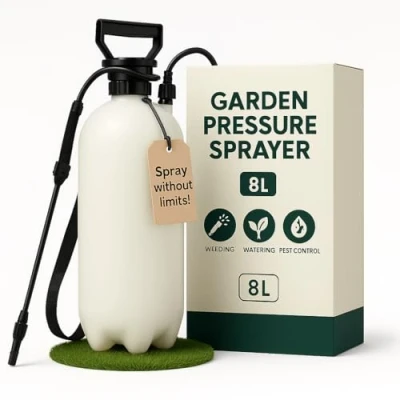 Afbeelding van 8L 8 liter druksproeier Knapzak, schouderriem, pomp &amp; triggeractie voor onkruidverdelger/water/pesticiden enz.