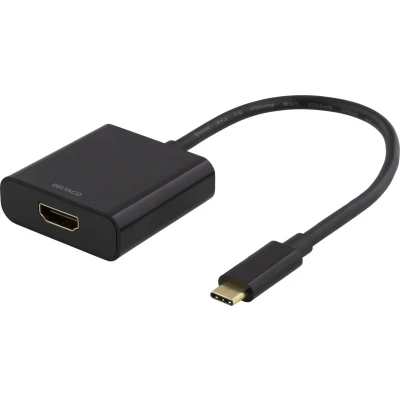 Afbeelding van Deltaco USBC HDMI8 USB C naar HDMI Adapter 4K 30Hz Zwart