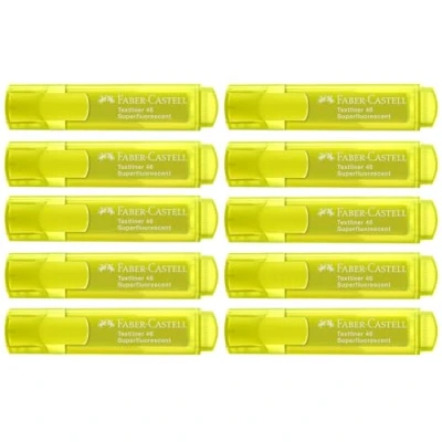 Afbeelding van Faber Castell 154607 Markeerstift geel, 10 markeerstiften, lijndikte 1 5 mm, neon marker