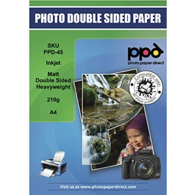 Afbeelding van PPD A4 x 20 vel Inkjet 210g Fotopapier Dubbelzijdig Mat Gecoat, ideaal voor afdrukken met hoge resolutie en flyers brochures 45