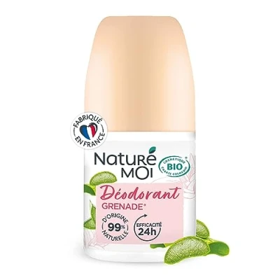 Afbeelding van Naturé Moi deodorant Roll on werkzaamheid 24 uur voor dames met biologische aloë vera en magnesium granaatappelgeur 99% natuurlijke oorsprong 50 ml gemaakt in Frankrijk