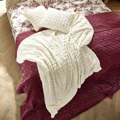 Afbeelding van LOBERON Plaid Dorelice wit