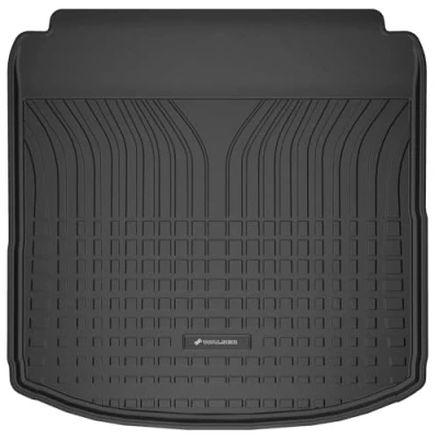 Afbeelding van WALSER Premium kofferbakmat, compatibel met Audi A4 B9 notchback 05/2015 Heute, 100% precies passende kofferbakbeschermingsmat, made in EU, robuuste antislipmat voor de auto,