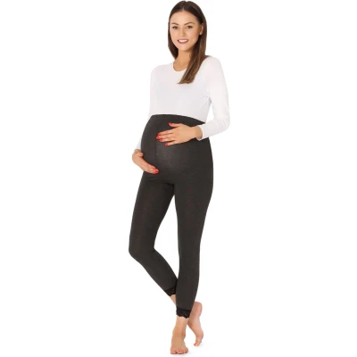 Afbeelding van BE Mammy Dames Leggings Zwangerschapskleding Lange 7/8 Viscose BE20 262 LE Donkermelange XL