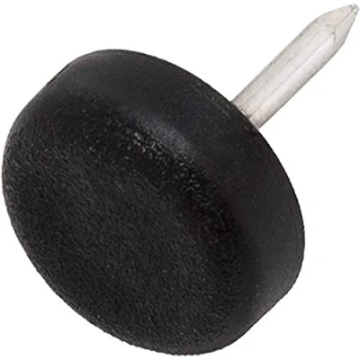 Afbeelding van Adsamm® / 32 x kunststof glijders met spijker/zwart/Ø 15 mm/rond/meubelglijders spijker/meubel en vloerglijders